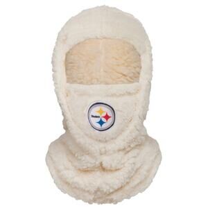 Foco White NFL Pittsburgh Steelers Sherpa Hooded Gaiter